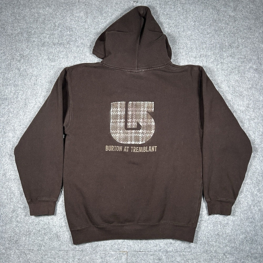 Vintage Burton Pullover Hoodie Men's Size Medium Brown Double Sided 2000s - Picture 10 of 12